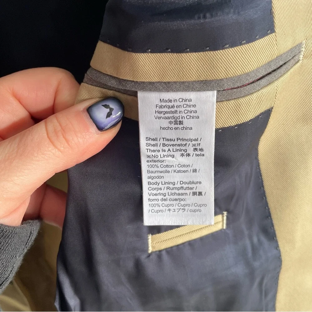 J. Crew Ludlow Slim-fit suit jacket in Italian chino in light khaki